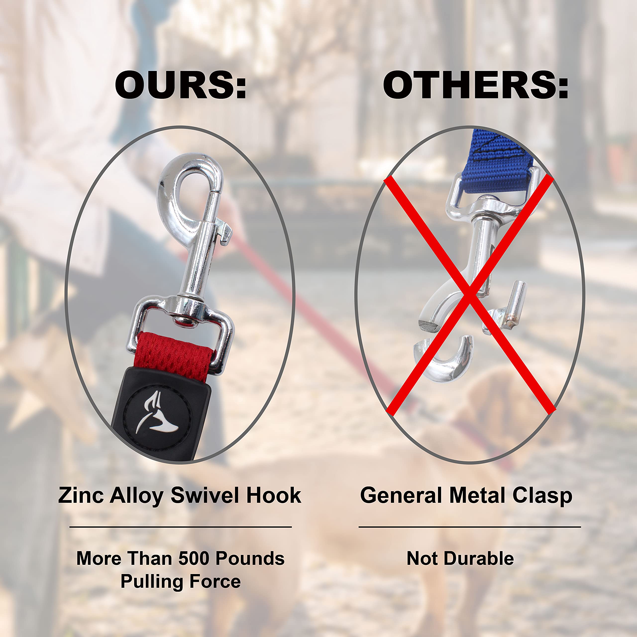 Kruz Premier 5Ft Dog Meash Leash - Kza1160-02S - Lightweight, Breathable, Comfort Puffy Mesh Leash - Secure Dual-Layered Tangle-